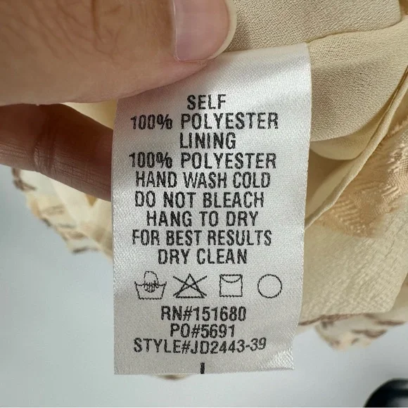 Storia Golden Floral Babydoll‎ Puff Sleeve Mini Dress Large Romantic Cottage NEW - Picture 12 of 16